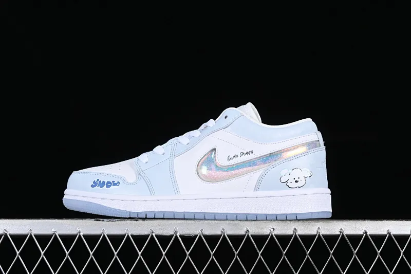 All categories Air Jordan Jordan series basketball shoes Air Jordan 1 Low Air Jordan 1 Low AJ1 Joe 1 Christmas customization Ice and Snow Puppy Low-top cultural and casual sneakers FQ9112-100
